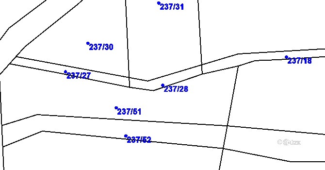 Parcela st. 237/28 v KÚ Ohrazenice u Jinec, Katastrální mapa