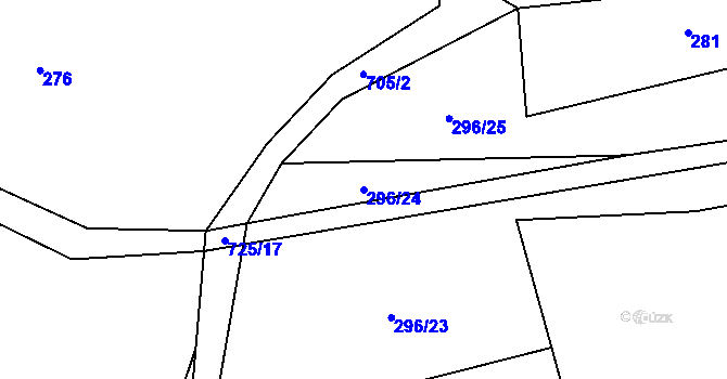 Parcela st. 296/24 v KÚ Ohrazenice u Jinec, Katastrální mapa