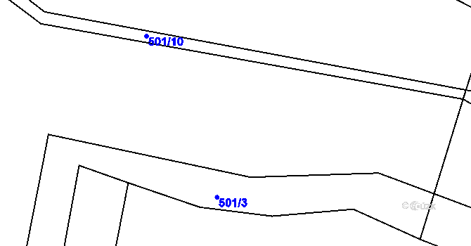 Parcela st. 501/2 v KÚ Ohrazenice u Jinec, Katastrální mapa