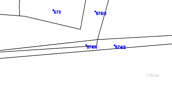 Parcela st. 574/6 v KÚ Ohrazenice u Jinec, Katastrální mapa