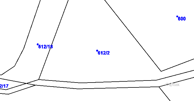 Parcela st. 612/2 v KÚ Ohrazenice u Jinec, Katastrální mapa