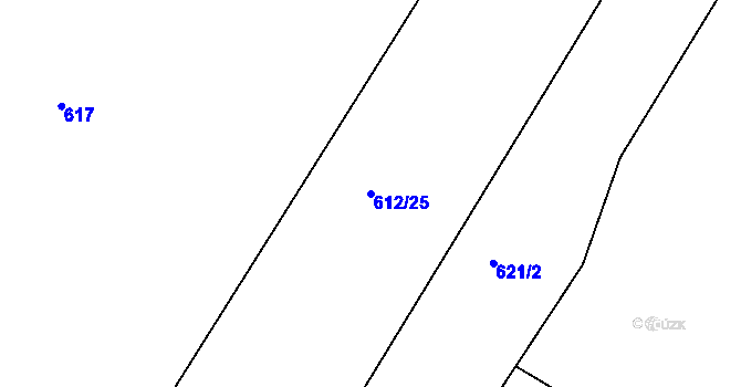 Parcela st. 612/25 v KÚ Ohrazenice u Jinec, Katastrální mapa