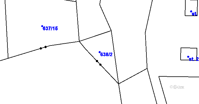 Parcela st. 638/2 v KÚ Ohrazenice u Jinec, Katastrální mapa