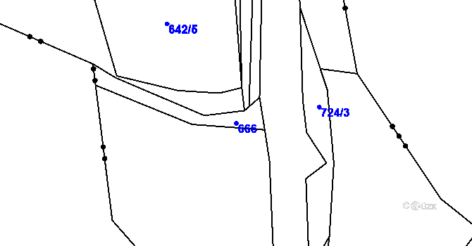 Parcela st. 666 v KÚ Ohrazenice u Jinec, Katastrální mapa