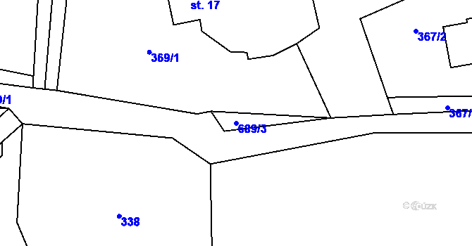Parcela st. 689/3 v KÚ Ohrazenice u Jinec, Katastrální mapa