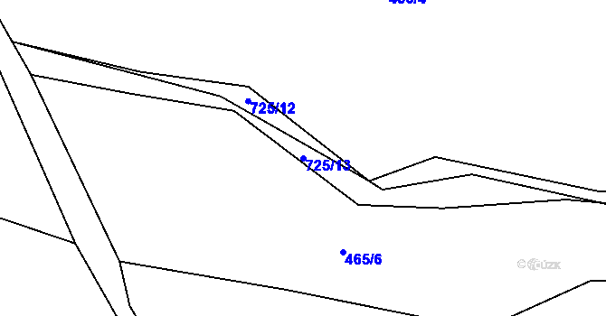 Parcela st. 725/13 v KÚ Ohrazenice u Jinec, Katastrální mapa
