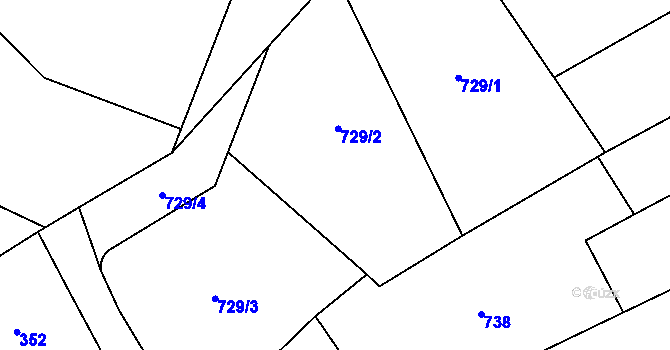 Parcela st. 729 v KÚ Ohrazenice u Jinec, Katastrální mapa