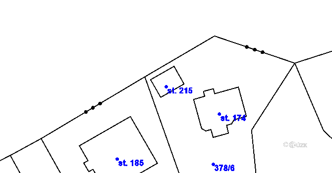 Parcela st. 215 v KÚ Ohrazenice u Jinec, Katastrální mapa