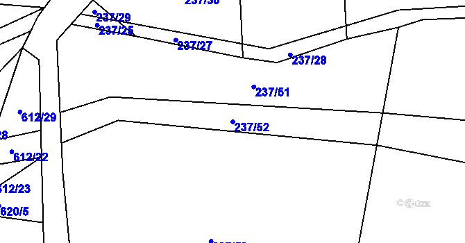 Parcela st. 237/52 v KÚ Ohrazenice u Jinec, Katastrální mapa