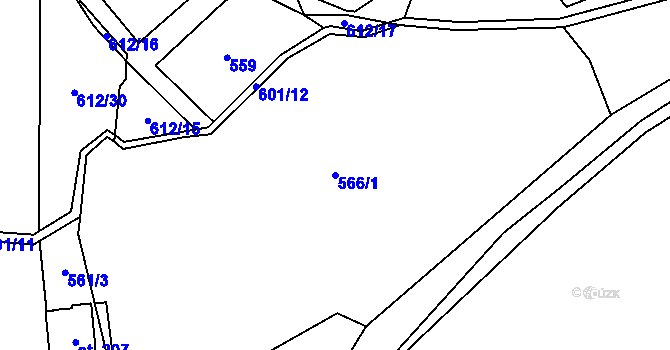 Parcela st. 566/1 v KÚ Ohrazenice u Jinec, Katastrální mapa