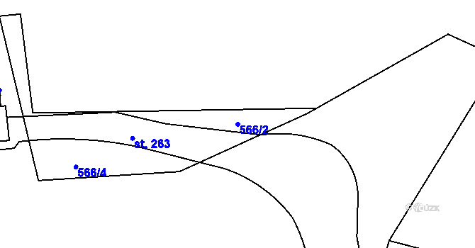 Parcela st. 566/2 v KÚ Ohrazenice u Jinec, Katastrální mapa