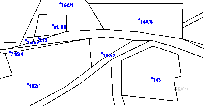 Parcela st. 162/2 v KÚ Ohrazenice u Jinec, Katastrální mapa