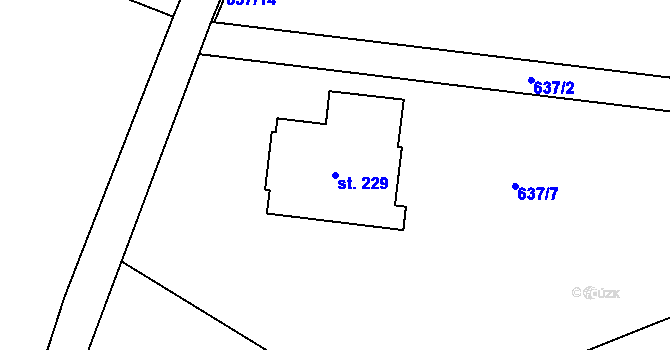Parcela st. 229 v KÚ Ohrazenice u Jinec, Katastrální mapa