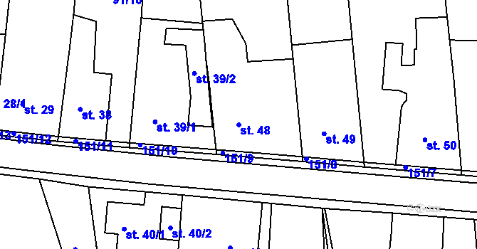 Parcela st. 48 v KÚ Ohrazenice, Katastrální mapa