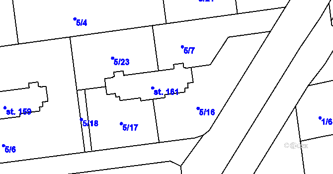 Parcela st. 162 v KÚ Ohrazenice, Katastrální mapa