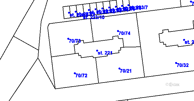 Parcela st. 221 v KÚ Ohrazenice, Katastrální mapa