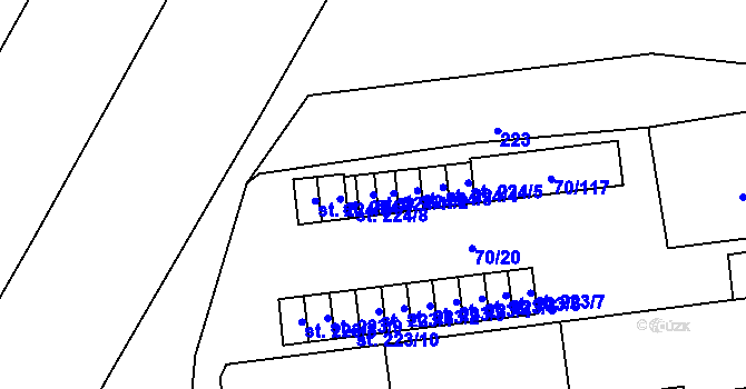 Parcela st. 224/1 v KÚ Ohrazenice, Katastrální mapa