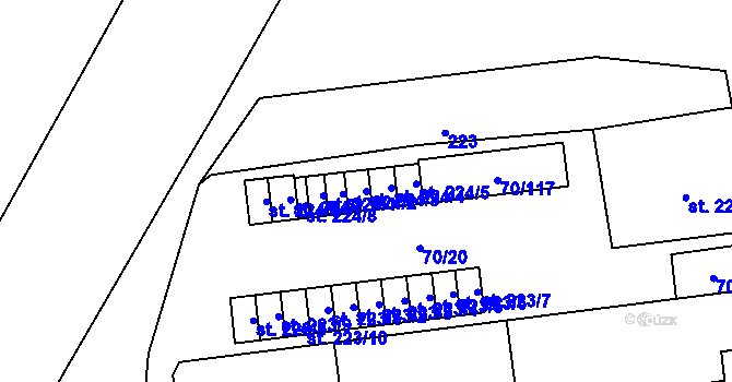 Parcela st. 224/3 v KÚ Ohrazenice, Katastrální mapa