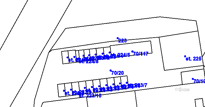 Parcela st. 224/4 v KÚ Ohrazenice, Katastrální mapa