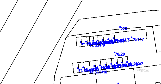 Parcela st. 224/6 v KÚ Ohrazenice, Katastrální mapa