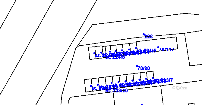 Parcela st. 224/7 v KÚ Ohrazenice, Katastrální mapa