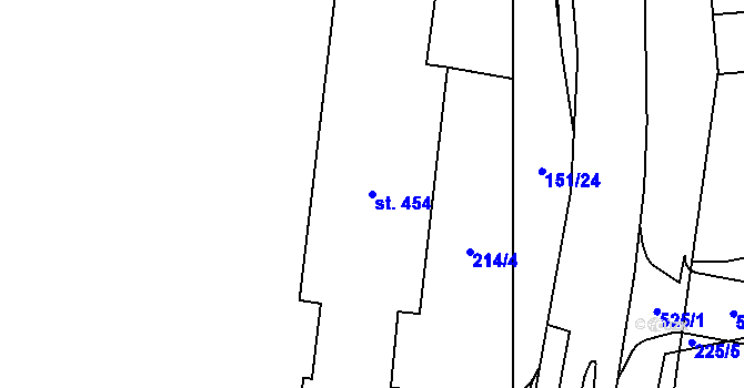 Parcela st. 454 v KÚ Ohrazenice, Katastrální mapa