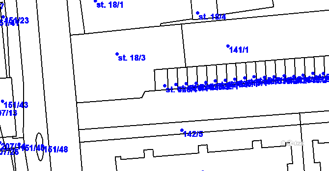 Parcela st. 526/1 v KÚ Ohrazenice, Katastrální mapa