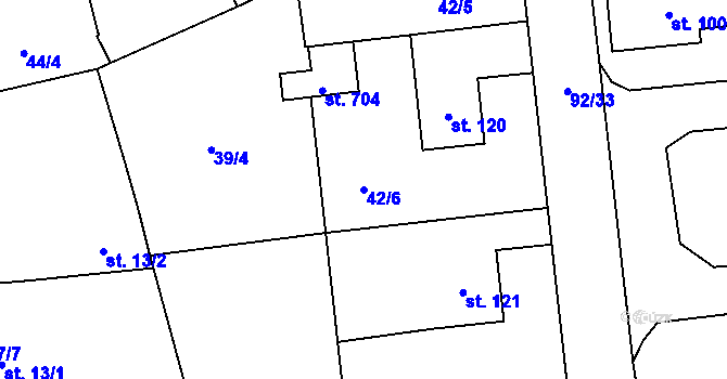 Parcela st. 42/6 v KÚ Ohrazenice, Katastrální mapa