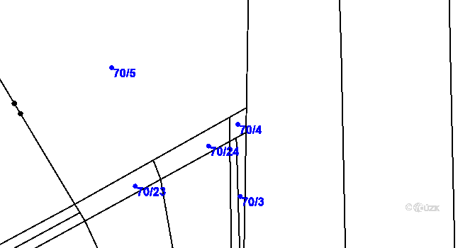 Parcela st. 70/4 v KÚ Ohrazenice, Katastrální mapa