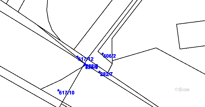 Parcela st. 506/2 v KÚ Ohrazenice, Katastrální mapa
