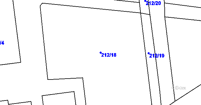 Parcela st. 212/18 v KÚ Ohrazenice, Katastrální mapa