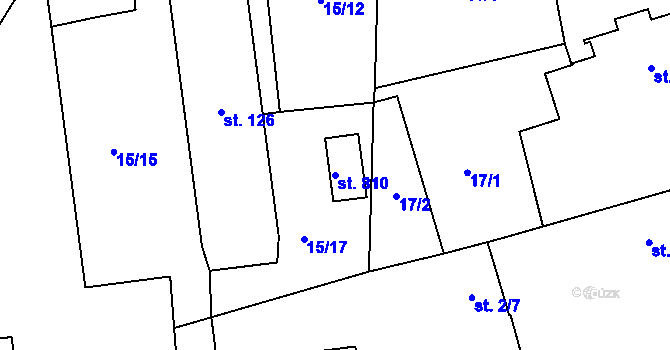 Parcela st. 810 v KÚ Ohrazenice, Katastrální mapa