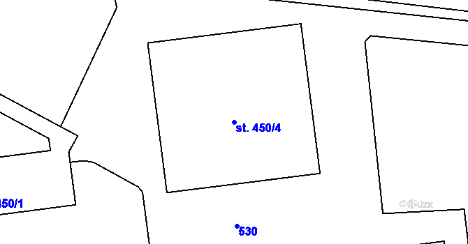 Parcela st. 450/4 v KÚ Ohrazenice, Katastrální mapa
