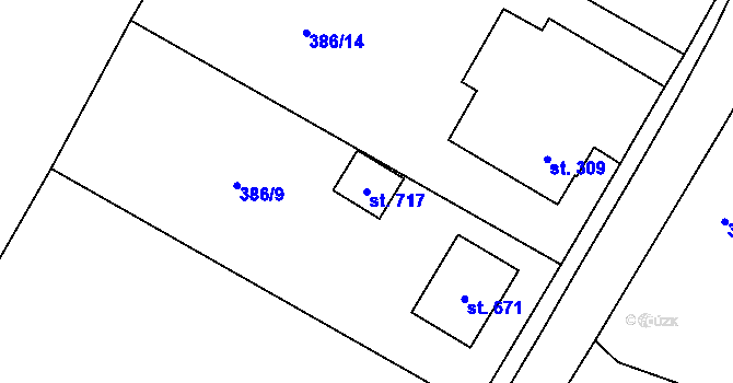 Parcela st. 717 v KÚ Ohrazenice u Turnova, Katastrální mapa