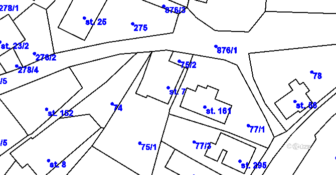 Parcela st. 7 v KÚ Ohrazenice u Turnova, Katastrální mapa