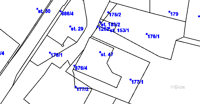 Parcela st. 47 v KÚ Ohrazenice u Turnova, Katastrální mapa