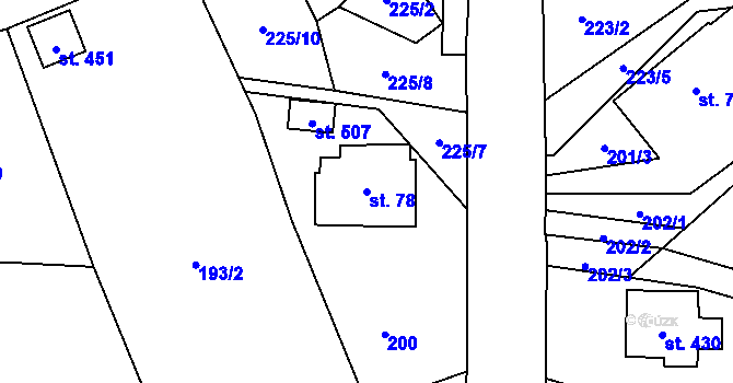 Parcela st. 78 v KÚ Ohrazenice u Turnova, Katastrální mapa