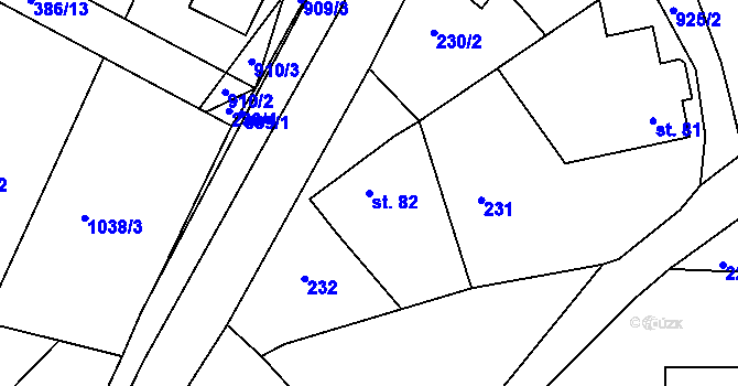 Parcela st. 82 v KÚ Ohrazenice u Turnova, Katastrální mapa