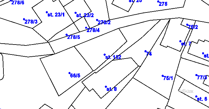 Parcela st. 152 v KÚ Ohrazenice u Turnova, Katastrální mapa