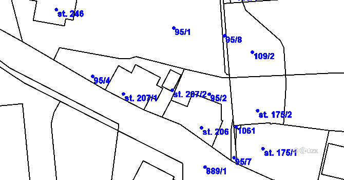 Parcela st. 207/2 v KÚ Ohrazenice u Turnova, Katastrální mapa