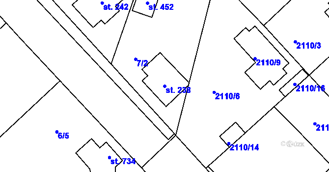 Parcela st. 238 v KÚ Ohrazenice u Turnova, Katastrální mapa