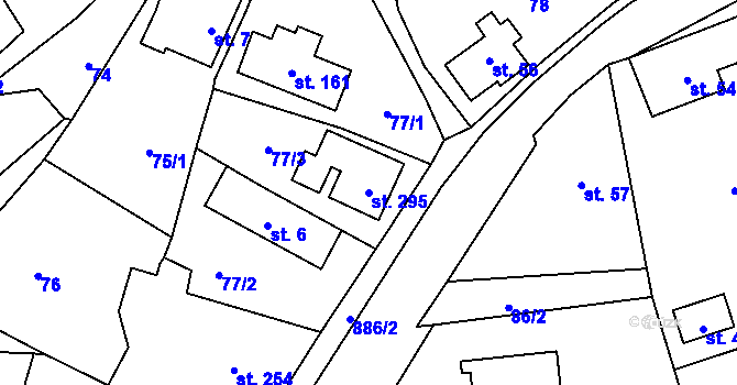 Parcela st. 295 v KÚ Ohrazenice u Turnova, Katastrální mapa
