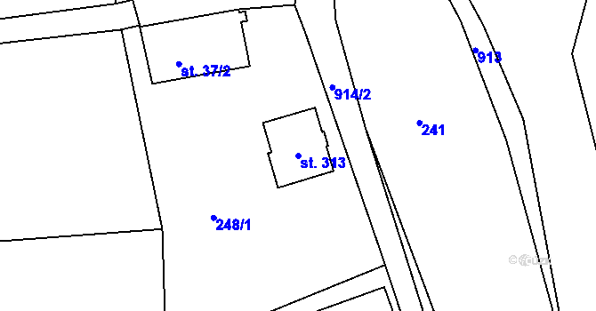 Parcela st. 313 v KÚ Ohrazenice u Turnova, Katastrální mapa
