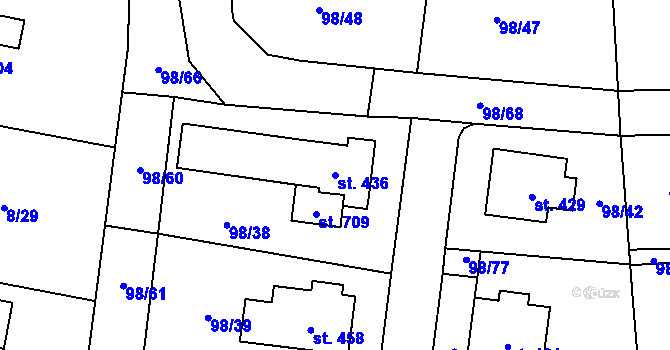 Parcela st. 436 v KÚ Ohrazenice u Turnova, Katastrální mapa