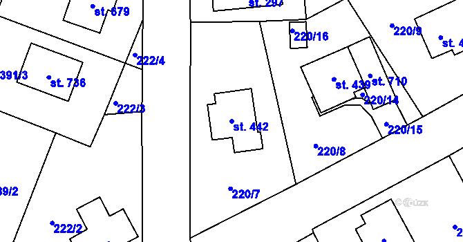 Parcela st. 442 v KÚ Ohrazenice u Turnova, Katastrální mapa