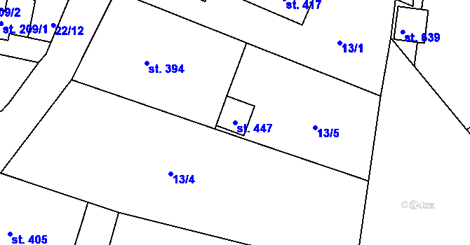 Parcela st. 447 v KÚ Ohrazenice u Turnova, Katastrální mapa