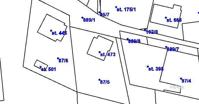 Parcela st. 473 v KÚ Ohrazenice u Turnova, Katastrální mapa