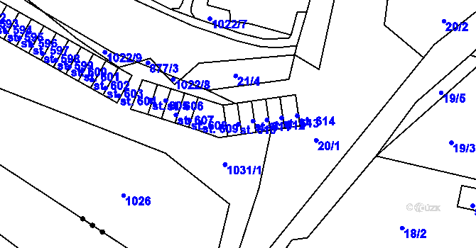 Parcela st. 610 v KÚ Ohrazenice u Turnova, Katastrální mapa