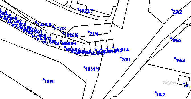 Parcela st. 611 v KÚ Ohrazenice u Turnova, Katastrální mapa