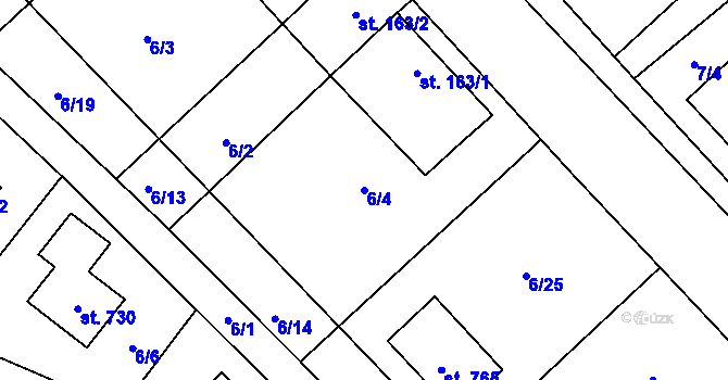 Parcela st. 6/4 v KÚ Ohrazenice u Turnova, Katastrální mapa